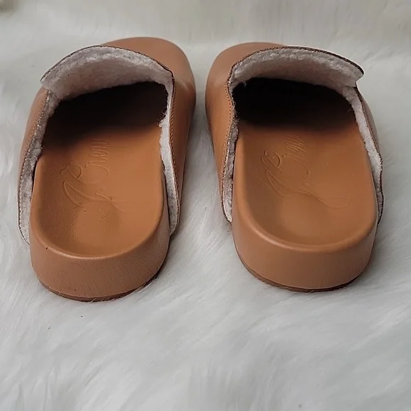 J.CREW Pacific Tan Sherpa Lined Cushioned Comfort Preppy Boho Leather Clogs 9‎ - Picture 4 of 11